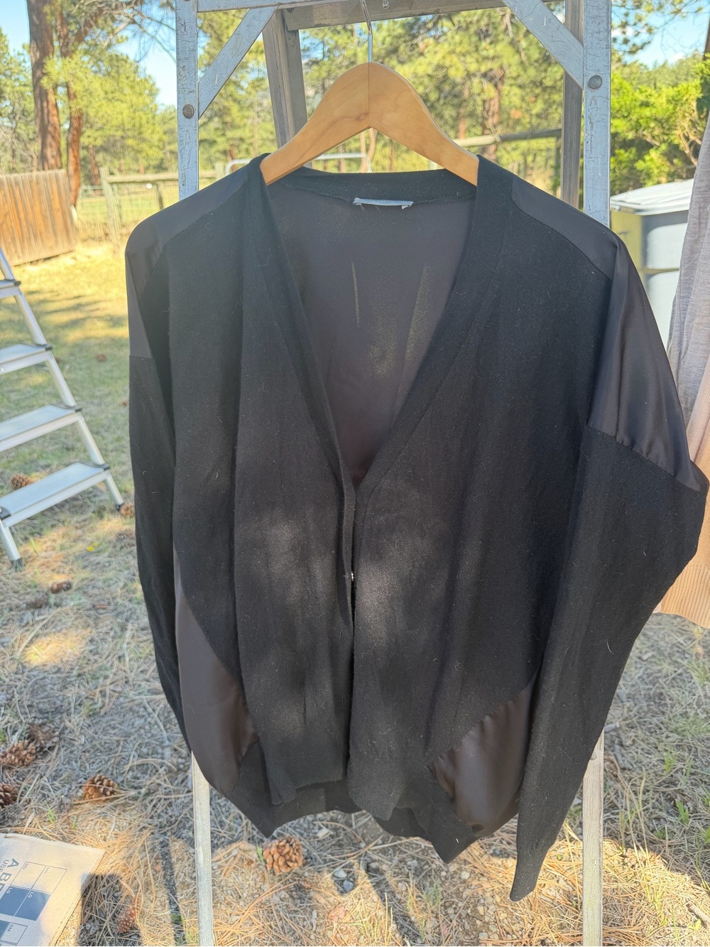 Black Lightweight Open Cardigan